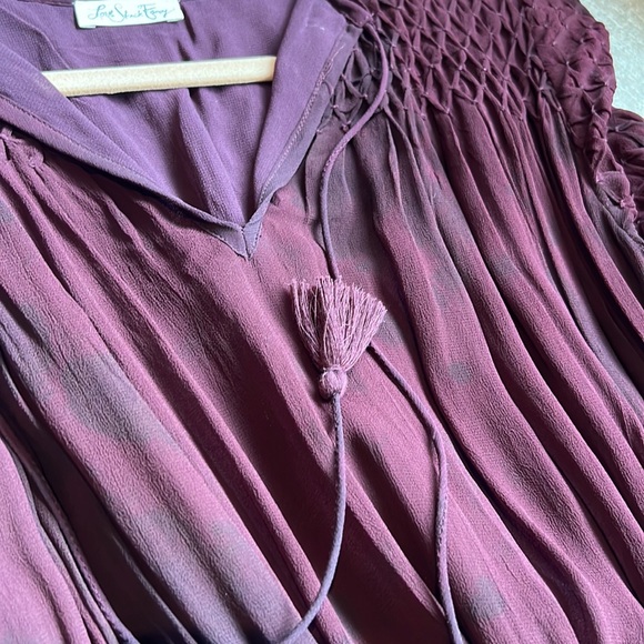 This adorable dress is burgundy with hombre tones - Picture 6 of 6